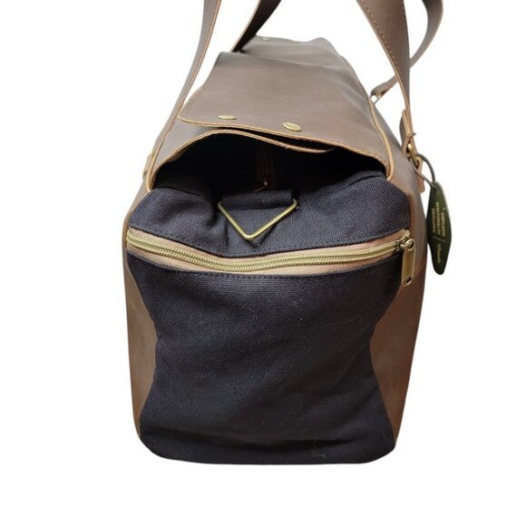 Origaudio Leather-Look Duffel Bag – Weekender/Carry-On with Shoulder Strap | NWT - Picture 5 of 10